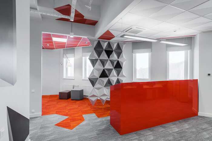 利乐办公室设计采用冷色调照亮空间